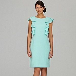 Alex Marie Turquoise blue Rufffle front Dress